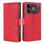 For Tecno Pova 6 5G Skin Feel Crocodile Magnetic Clasp Leather Phone Case(Red)