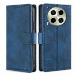 For Tecno Camon 30 Skin Feel Crocodile Magnetic Clasp Leather Phone Case(Blue)