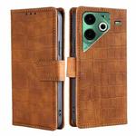 For Tecno Pova 6 Neo 4G Skin Feel Crocodile Magnetic Clasp Leather Phone Case(Brown)