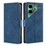 For Tecno Pova 6 Neo 4G Skin Feel Crocodile Magnetic Clasp Leather Phone Case(Blue)