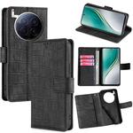 For Tecno Camon 40 Premier 5G Skin Feel Crocodile Magnetic Clasp Leather Phone Case(Black)