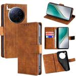 For Tecno Camon 40 Premier 5G Skin Feel Crocodile Magnetic Clasp Leather Phone Case(Brown)