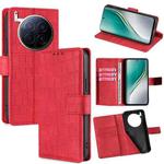 For Tecno Camon 40 Premier 5G Skin Feel Crocodile Magnetic Clasp Leather Phone Case(Red)