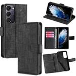 For Tecno Spark 40 Pro+ 4G Skin Feel Crocodile Magnetic Clasp Leather Phone Case(Black)