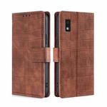 For Sharp Aqous Wish3 Skin Feel Crocodile Magnetic Clasp Leather Phone Case(Brown)