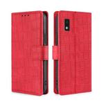 For Sharp Aqous Wish3 Skin Feel Crocodile Magnetic Clasp Leather Phone Case(Red)