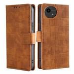 For Sharp Aquos Wish4 Skin Feel Crocodile Magnetic Clasp Leather Phone Case(Brown)