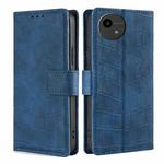 For Sharp Aquos Wish4 Skin Feel Crocodile Magnetic Clasp Leather Phone Case(Blue)