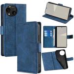 For Sharp Aquos R10 Skin Feel Crocodile Magnetic Clasp Leather Phone Case(Blue)