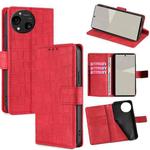 For Sharp Aquos R10 Skin Feel Crocodile Magnetic Clasp Leather Phone Case(Red)