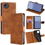 For Sharp Aqous wish5 Skin Feel Crocodile Magnetic Clasp Leather Phone Case(Brown)