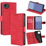 For Sharp Aqous wish5 Skin Feel Crocodile Magnetic Clasp Leather Phone Case(Red)