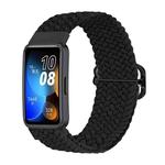 For Huawei Band 8 Nylon Braided Buckle Watch Band(Black)