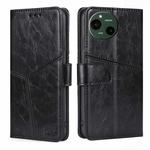 For Sharp Aquos R9 Geometric Stitching Leather Phone Case(Black)