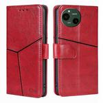 For Sharp Aquos R9 Geometric Stitching Leather Phone Case(Red)