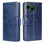 For Sharp Aquos R9 Geometric Stitching Leather Phone Case(Blue)