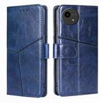 For Sharp Aquos Wish4 Geometric Stitching Leather Phone Case(Blue)