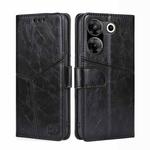 For Tecno Camon 20 Pro 5G Geometric Stitching Leather Phone Case(Black)