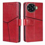 For Tecno Spark 20 Pro+ 4G Geometric Stitching Leather Phone Case(Red)