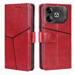 For Tecno Pova 6 5G Geometric Stitching Leather Phone Case(Red)