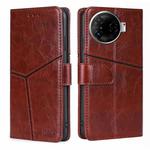 For Tecno Camon 30 Pro 5G Geometric Stitching Leather Phone Case(Dark Brown)