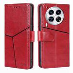 For Tecno Camon 30 Premier 5G Geometric Stitching Leather Phone Case(Red)