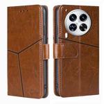 For Tecno Camon 30 Premier 5G Geometric Stitching Leather Phone Case(Light Brown)