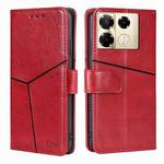 For Infinix Note 40 Pro 4G Geometric Stitching Leather Phone Case(Red)