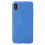 For iPhone XS Shockproof Frosted TPU Transparent Protective Case(Blue)