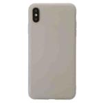 For iPhone XS Shockproof Frosted TPU Transparent Protective Case(Grey)