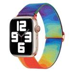 For Apple Watch 8 45mm  Painted Pattern Nylon Replacement Watch Band(Liquid Colorful)