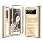 For Google Pixel Fold Integrated Electroplating Folding Phone Case with Hinge(Gold)