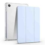 For OPPO Pad Air 10.36 2022 3-folding Transparent TPU Smart Leather Tablet Case with Pen Slot(Ice Blue)