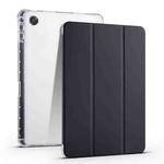 For OPPO Pad Air 10.36 2022 3-folding Transparent TPU Smart Leather Tablet Case with Pen Slot(Black)