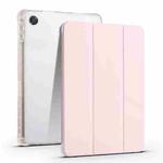 For OPPO Pad Air 10.36 2022 3-folding Transparent TPU Smart Leather Tablet Case with Pen Slot(Pink)