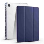 For OPPO Pad Air 10.36 2022 3-folding Transparent TPU Smart Leather Tablet Case with Pen Slot(Dark Blue)