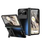 For Google Pixel Fold Integrated Electroplating Folding All-inclusive Phone Case with Pen Slot & Hinge(Black)