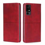 For TCL 40 XE 5G / 40X 5G T601D Cow Texture Magnetic Leather Phone Case(Red)