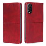 For TCL 505 4G Cow Texture Magnetic Leather Phone Case(Red)