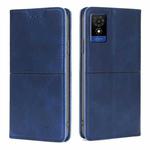 For TCL 501 4G Cow Texture Magnetic Leather Phone Case(Blue)