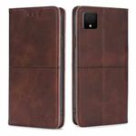 For TCL 502 Cow Texture Magnetic Leather Phone Case(Dark Brown)