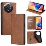 For TCL 60R 5G Cow Texture Magnetic Leather Phone Case(Light Brown)