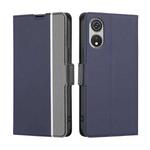 For CUBOT P60 Twill Texture Side Button Leather Phone Case(Blue)