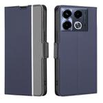 For Infinix Note 40 4G Twill Texture Side Button Leather Phone Case(Blue)