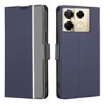 For Infinix Note 40 Pro 4G Twill Texture Side Button Leather Phone Case(Blue)