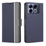 For Infinix Note 40 5G Twill Texture Side Button Leather Phone Case(Blue)