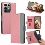 For Infinix Note 50 4G Twill Texture Side Button Leather Phone Case(Pink)