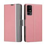 For TCL 40 XE 5G / 40X 5G T601D Twill Texture Side Button Leather Phone Case(Pink)