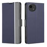 For Sharp Aquos Wish4 Twill Texture Side Button Leather Phone Case(Blue)