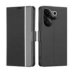 For Tecno Camon 20 Premier 5G Twill Texture Side Button Leather Phone Case(Black)